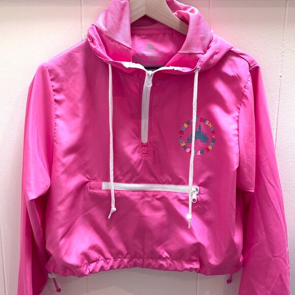 Disney Tops - Disney Parks "Dose of Disney" Pink Cropped Pullover Windbreaker – Size M